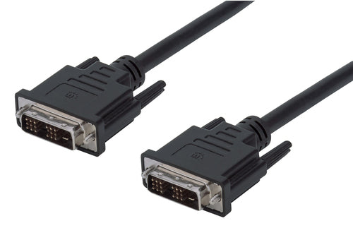 Manhattan Digital DVI-D Single Link Video Cable, 1.8m, Male to Male, Fully Shielded, Compatible with DVD-D, Black, Lifetime Warranty, Polybag
