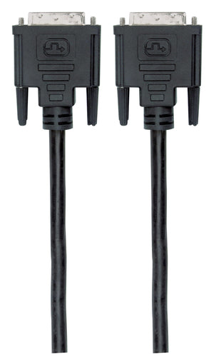 Manhattan Digital DVI-D Single Link Video Cable, 1.8m, Male to Male, Fully Shielded, Compatible with DVD-D, Black, Lifetime Warranty, Polybag