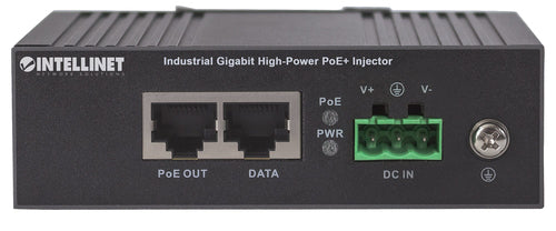 Intellinet Industrial Gigabit High-Power PoE+ Injector, 1 x 30 W Port, IEEE 802.3at/af Power over Ethernet (PoE+/PoE), Metal Housing