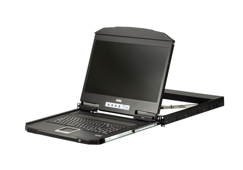 ATEN 1U Short Depth USB VGA Single Rail LCD
