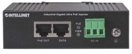 Intellinet Industrial Gigabit Ultra PoE Injector, 1 x 60 W Port, IEEE 802.3bt/at/af Power over Ethernet (Ultra POE/PoE+/PoE), Metal Housing