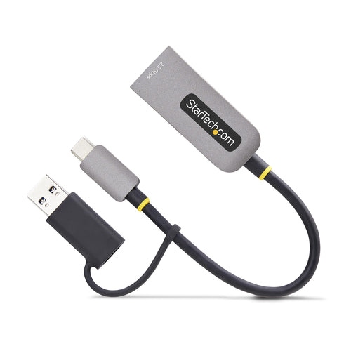 StarTech.com 2.5GbE USB-C to Ethernet Adapter with USB-A Converter, NBASE-T NIC, USB 3.0 Type-C 2.5/1G Multi Speed Network, Thunderbolt Compatible, Windows & Mac