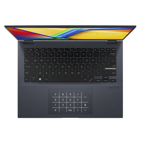 ASUS Vivobook S14 Flip TN3402QA-DB56T AMD Ryzen™ 5 5600H Hybrid (2-in-1) 35.6 cm (14") Touchscreen WUXGA 16 GB DDR4-SDRAM 512 GB SSD Wi-Fi 6 (802.11ax) Windows 11 Home Blue