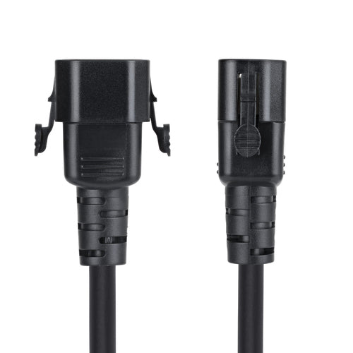StarTech.com 10ft (3m) Power Extension Cord, Locking C14 to C13, PDU Power Cord, 10A 250V, 18AWG, AC Power Cable Extension, TAA Compliant, UL Listed