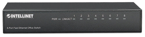 Intellinet 8-Port Fast Ethernet Office Switch, Desktop Size, Metal, IEEE 802.3az (Energy Efficient Ethernet), Box