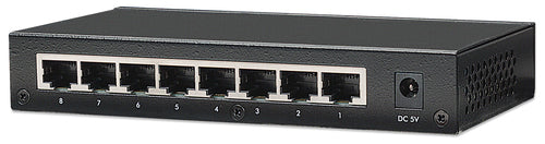 Intellinet 8-Port Fast Ethernet Office Switch, Desktop Size, Metal, IEEE 802.3az (Energy Efficient Ethernet), Box