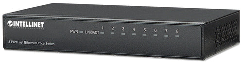 Intellinet 8-Port Fast Ethernet Office Switch, Desktop Size, Metal, IEEE 802.3az (Energy Efficient Ethernet), Box