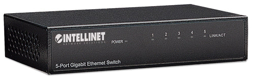 Intellinet 5-Port Gigabit Ethernet Switch, Desktop Size, Metal Housing, IEEE 802.3az (Energy Efficient Ethernet)