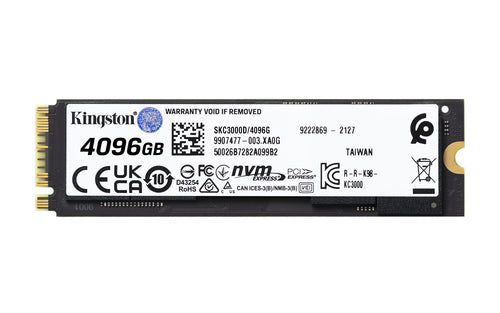 Kingston Technology 4096G KC3000 M.2 2280 NVMe SSD, Bulk