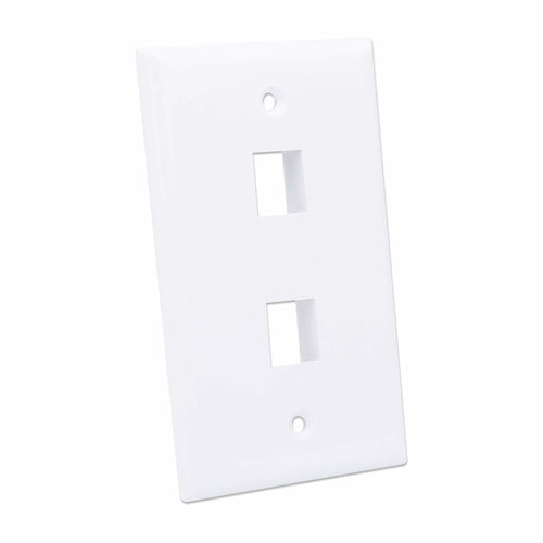 Intellinet 2-Outlet Keystone Wall Plate, White