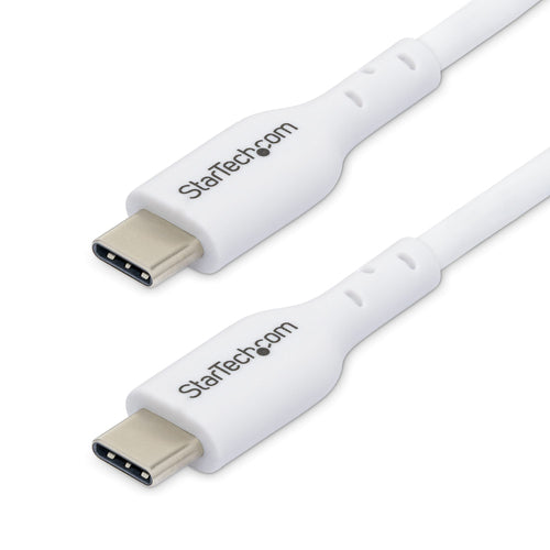 StarTech.com 3ft (0.9m) White USB-C Charging Cable 2-Pack, USB C Cable, USB 2.0 Type-C Laptop Charger Cord, 60W 3A Power Delivery, TPE Jacket, USB-C Data Transfer Cable, M/M