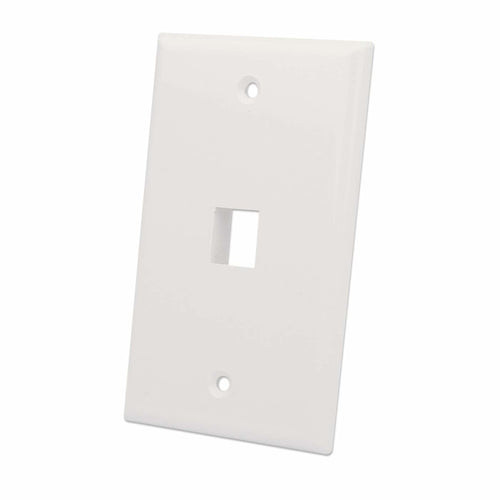 Intellinet 1-Outlet Keystone Wall Plate, Ivory