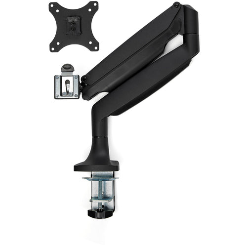 StarTech.com Desk Mount Monitor Arm - Heavy Duty Ergonomic VESA Monitor Arm - Single 9kg Display - Full Motion, Height Adjustable, Articulating - Aluminum - C-Clamp/Grommet- Black