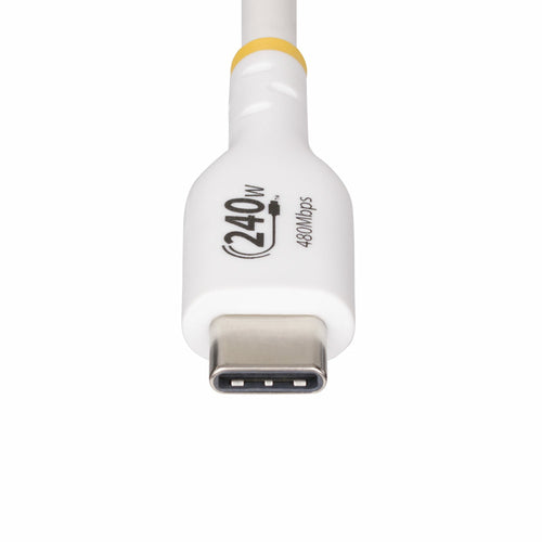 StarTech.com 6ft White USB-C Charging Cable, USB-IF Certified USB C Cable, 240W PD EPR, USB 2.0 Type-C Laptop Charger Cord, USB-C Data Transfer Cable, TPE Jacket
