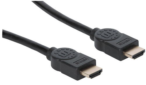 Manhattan HDMI Cable with Ethernet, 8K@60Hz (Ultra High Speed), 1m, Male to Male, Black, 4K@120Hz, Ultra HD 4k x 2k, Fully Shielded, Gold Plated Contacts, Lifetime Warranty, Polybag