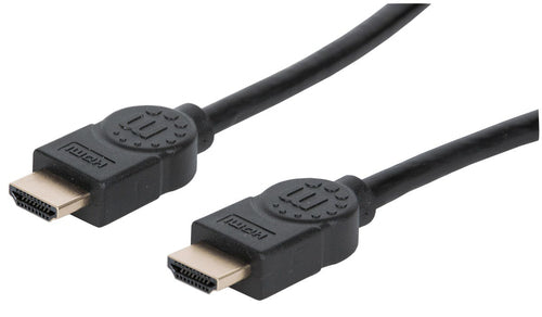 Manhattan HDMI Cable with Ethernet, 8K@60Hz (Ultra High Speed), 1m, Male to Male, Black, 4K@120Hz, Ultra HD 4k x 2k, Fully Shielded, Gold Plated Contacts, Lifetime Warranty, Polybag