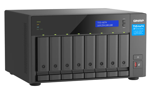 QNAP TVS-h874 NAS Tower Intel® Core™ i7 32 GB DDR4 0 TB QuTS hero Black