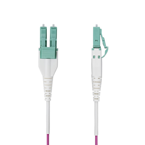 StarTech.com 40m (131ft) LC to LC (UPC) OM4 Multimode Fiber Optic Cable, Erika Violet, 50/125µm, 40G/100G, LOMMF/VCSEL, Uniboot Fiber Jumper Cord, OFNR Riser Rated