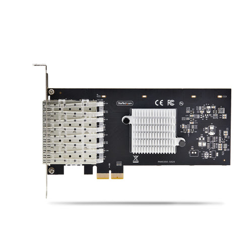 StarTech.com 4-Port GbE SFP Network Card, PCIe 2.0 x2 (x4, x8, x16 Compatible), Intel I350-AM4 4x 1GbE Controller, 1000BASE Copper/Fiber Optic, Desktop/Server Quad-Port Gigabit Ethernet NIC - Windows & Linux