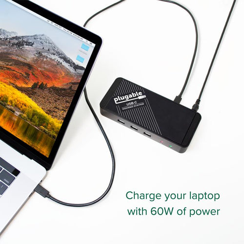Plugable Technologies UD-CA1A laptop dock/port replicator Docking USB 3.2 Gen 1 (3.1 Gen 1) Type-C Black