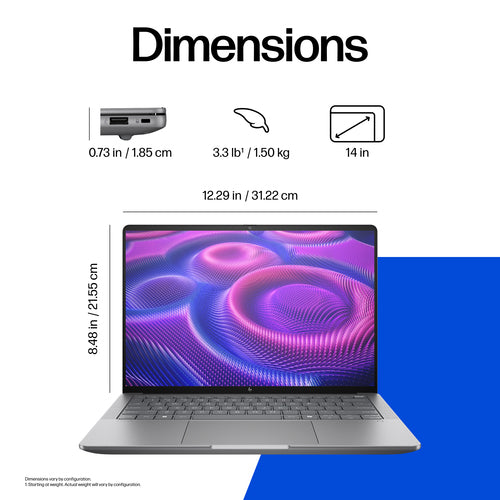 HP ZBook Ultra G1a Copilot+ PC AMD Ryzen AI Max PRO PRO 385 Mobile workstation 35.6 cm (14") WUXGA 32 GB LPDDR5x-SDRAM 512 GB SSD Wi-Fi 7 (802.11be) Windows 11 Pro AI Workstation, AI PC Silver