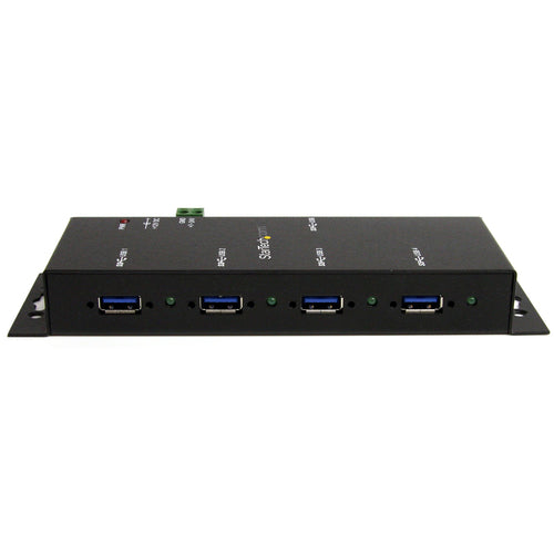 StarTech.com 4-Port Industrial USB 3.0 Hub with ESD Protection~4-Port USB 3.0 Hub - 5Gbps - Metal Industrial USB-A Hub - Wall or Desk Mountable USB Data Hub - TAA Compliant USB Expander Hub