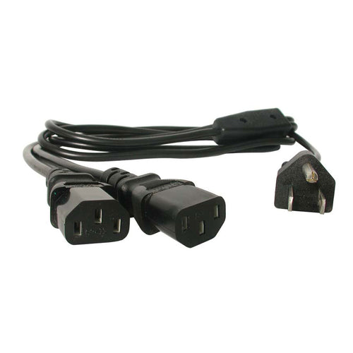 StarTech.com 6ft (2m) Computer Power Cord Y Splitter, NEMA 5-15P to 2x C13, 10A 125V, 18AWG, Black AC Power Splitter Cord, PC Power Supply Cable, Dual Monitor Power Cable - UL Listed