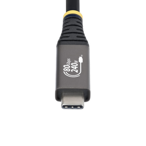StarTech.com 3ft (91cm) USB4 Cable, 80Gbps, USB-IF Certified USB-C Cable, 240W PD, 8K 120Hz/4K 240Hz DP2.1 DP80, TPE Jacket, Thunderbolt 4 Compatible - Black USB-C Cord