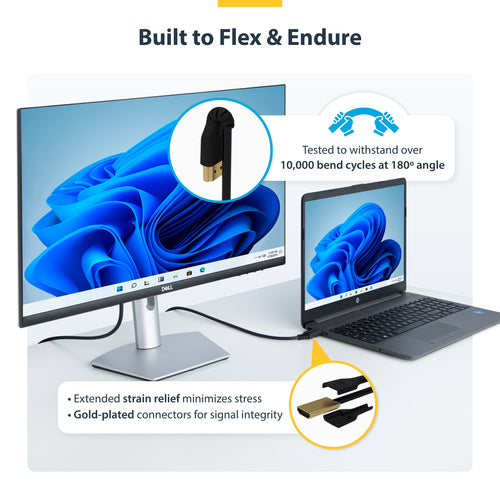 StarTech.com 5ft (1.5m) Slim HDMI 2.0 Cable, Flexible Premium Certified HDMI Cord with Ethernet, UHD 4K 60Hz HDR10, Durable Aramid Fiber Design with TPE Jacket