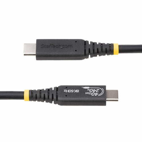 StarTech.com 1m (3.3ft) USB4 Cable, USB-IF Certified USB-C Cable, 40Gbps, 240W Power Delivery PD 3.1 EPR, 8K 60Hz, USB Type-C Data Transfer Cable/Cord, Compatible w/Thunderbolt/USB 3.2 Ports