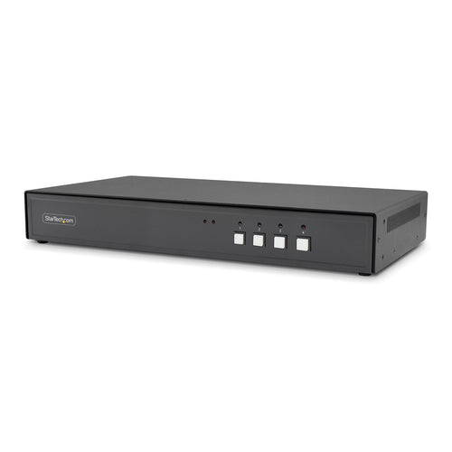 StarTech.com Secure 4-Port KVM Switch, DisplayPort, 4K 30Hz, NIAP 4.0 Desktop KVM, Metal Housing, CAC Port, Made in the USA