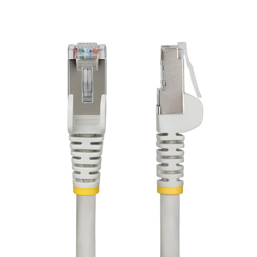 StarTech.com 50ft Gray CAT6a Ethernet Cable, Snagless RJ45, 10GbE, 100W PoE++, S/FTP, LSZH, 27AWG Pure Bare Copper Wire, 500MHz, Shielded Network Patch Cord w/Strain Reliefs, Individually Tested/ETL Verified