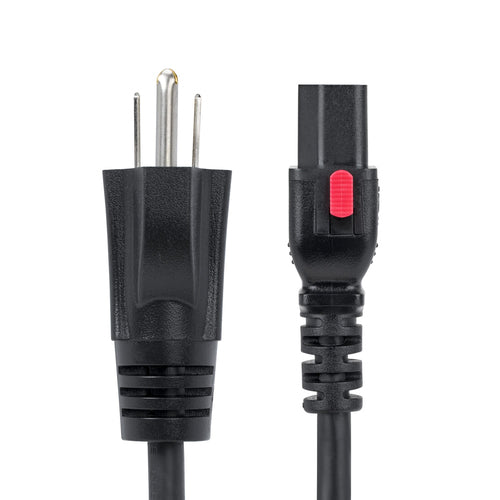 StarTech.com 15ft (4.5m) Computer Power Cord, NEMA 5-15P to Locking C13 AC Power Cable, 125V 10A, 18AWG, Replacement Computer/Monitor Power Cord, ETL Listed