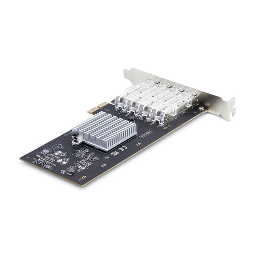 StarTech.com 4-Port GbE SFP Network Card, PCIe 2.0 x2 (x4, x8, x16 Compatible), Intel I350-AM4 4x 1GbE Controller, 1000BASE Copper/Fiber Optic, Desktop/Server Quad-Port Gigabit Ethernet NIC - Windows & Linux