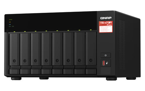 QNAP TS-873A NAS Tower Ryzen Embedded V1500B 8 GB DDR4 0 TB QuTS hero Black