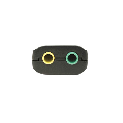 Manhattan USB-A Sound Adapter, USB-A to 3.5mm Mic-in and Audio-Out ports, 480 Mbps (USB 2.0), supports 3D and virtual 5.1 surround sound, Hi-Speed USB, Black, Three Year Warranty