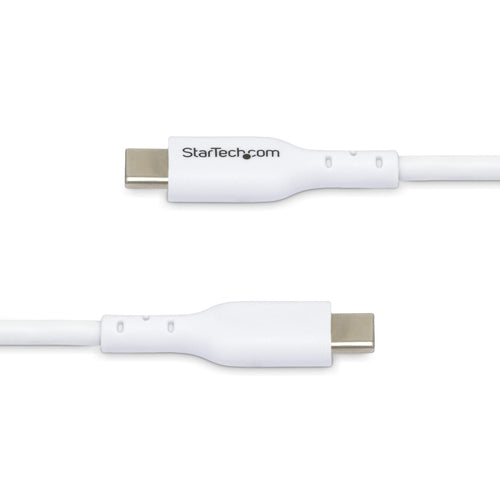 StarTech.com 3ft (0.9m) White USB-C Charging Cable, USB C Cable, USB 2.0 Type-C Laptop Charger Cord, 60W 3A Power Delivery, TPE Jacket, USB-C Data Transfer Cable, M/M