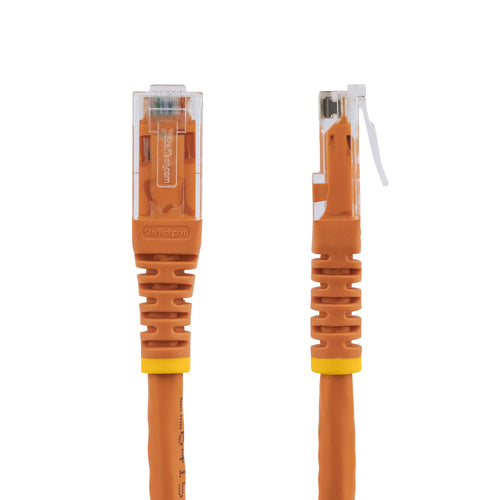StarTech.com 100ft CAT6 Ethernet Cable - Orange CAT 6 Gigabit Ethernet Wire -250MHz 100W PoE RJ45 UTP Molded Network/Patch Cord w/Strain Relief/ Individually Tested