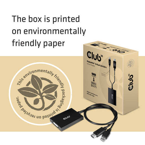 CLUB3D DisplayPort to Dual Link DVI-D HDCP ON version Active Adapter M/F