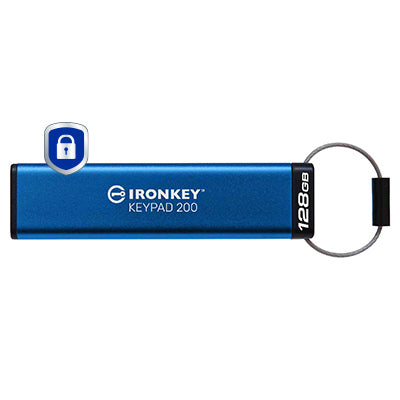 Kingston Technology IronKey 128GB Keypad 200, FIPS 140-3 Lvl 3 AES-256 Hardware Encrypted
