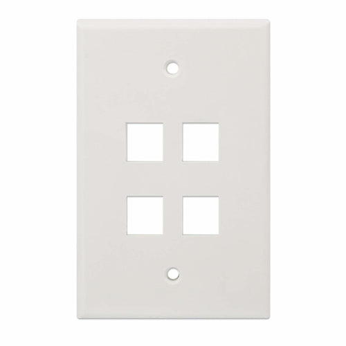 Intellinet 4-Outlet Oversized Keystone Wall Plate, Ivory