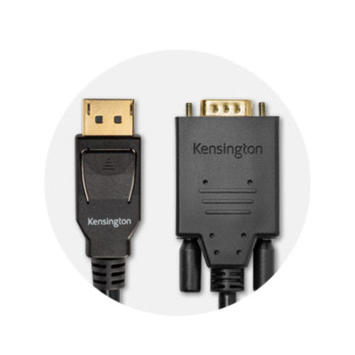 Kensington DisplayPort 1.2 (M) to VGA (M) passive unidirectional cable, 1.8m (6ft)