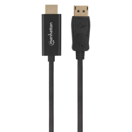 Manhattan DisplayPort 1.1 to HDMI Cable, 1080p@60Hz, 3m, Male to Male, DP With Latch, Black, Not Bi-Directional, Three Year Warranty