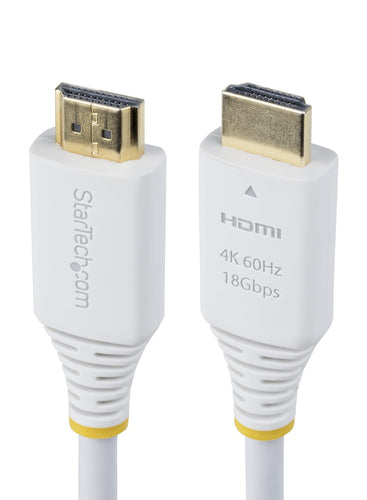 StarTech.com 10ft (3m) Premium Certified High Speed HDMI Cable, 4K 60Hz/1440p 144Hz, HDR10/HDCP 2.2/ARC, 18Gbps, UHD HDMI 2.0 Cord for TV/Monitor/Display, TPE Jacket, White