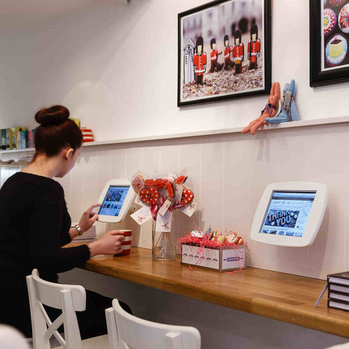 Bouncepad Wallmount | Apple iPad 8th Gen 10.2 (2020) | Black | Exposed Front Camera and Home Button |