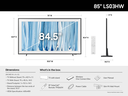 Samsung Neo QN85LS03HWFXZA TV 2.16 m (85") Smart TV Wi-Fi Black