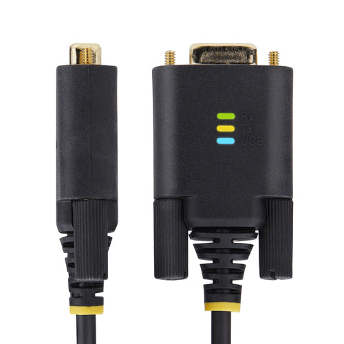 StarTech.com 10ft (3m) USB to Null Modem Serial Adapter Cable, Interchangeable DB9 Screws/Nuts, COM Retention, USB-A to RS232, FTDI, Level-4 ESD Protection, Windows/macOS/ChromeOS/Linux - Rugged TPE Construction
