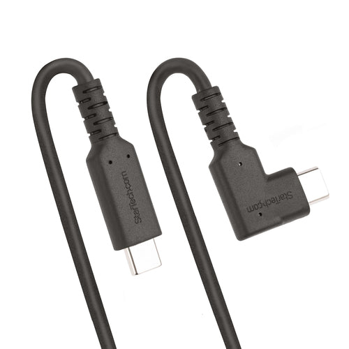 StarTech.com 6.6ft (2m) USB-C Cable, Right-Angled, USB 5Gbps, 100W (5A) Power Delivery, 4K 60Hz DP Alt Mode, Rugged USB C Cord - Thunderbolt Compatible
