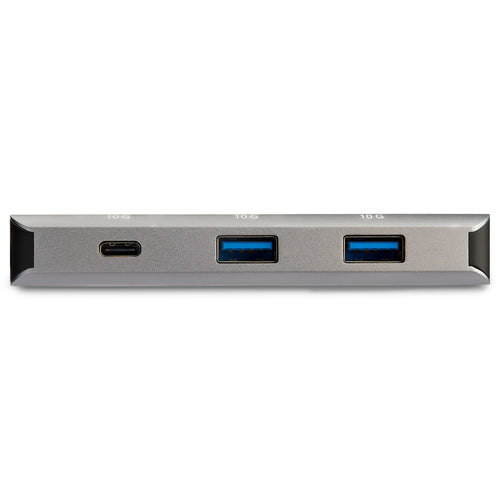 StarTech.com 3 Port USB C Hub with Gigabit Ethernet RJ45 GbE Port - 2x USB-A, 1x USB-C - SuperSpeed 10Gbps USB 3.1/3.2 Gen 2 Type C Hub Adapter - USB Bus Powered - Aluminum - Works w/TB3~3 Port USB C Hub with Gigabit Ethernet RJ45 GbE Port - 2x USB-A, 1x