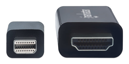 Manhattan Mini DisplayPort 1.1 to HDMI Cable, 1080p@60Hz, 3m, Male to Male, Black, Three Year Warranty, Polybag